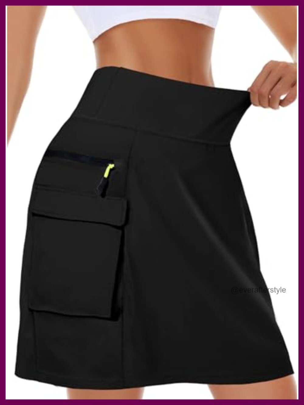 Quick Dry Cargo Skort High Waisted Golf Tennis Hiking